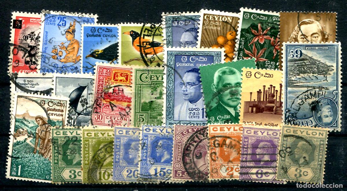 Sellos: 25 sellos diferentes de Ceylon. - Foto 1