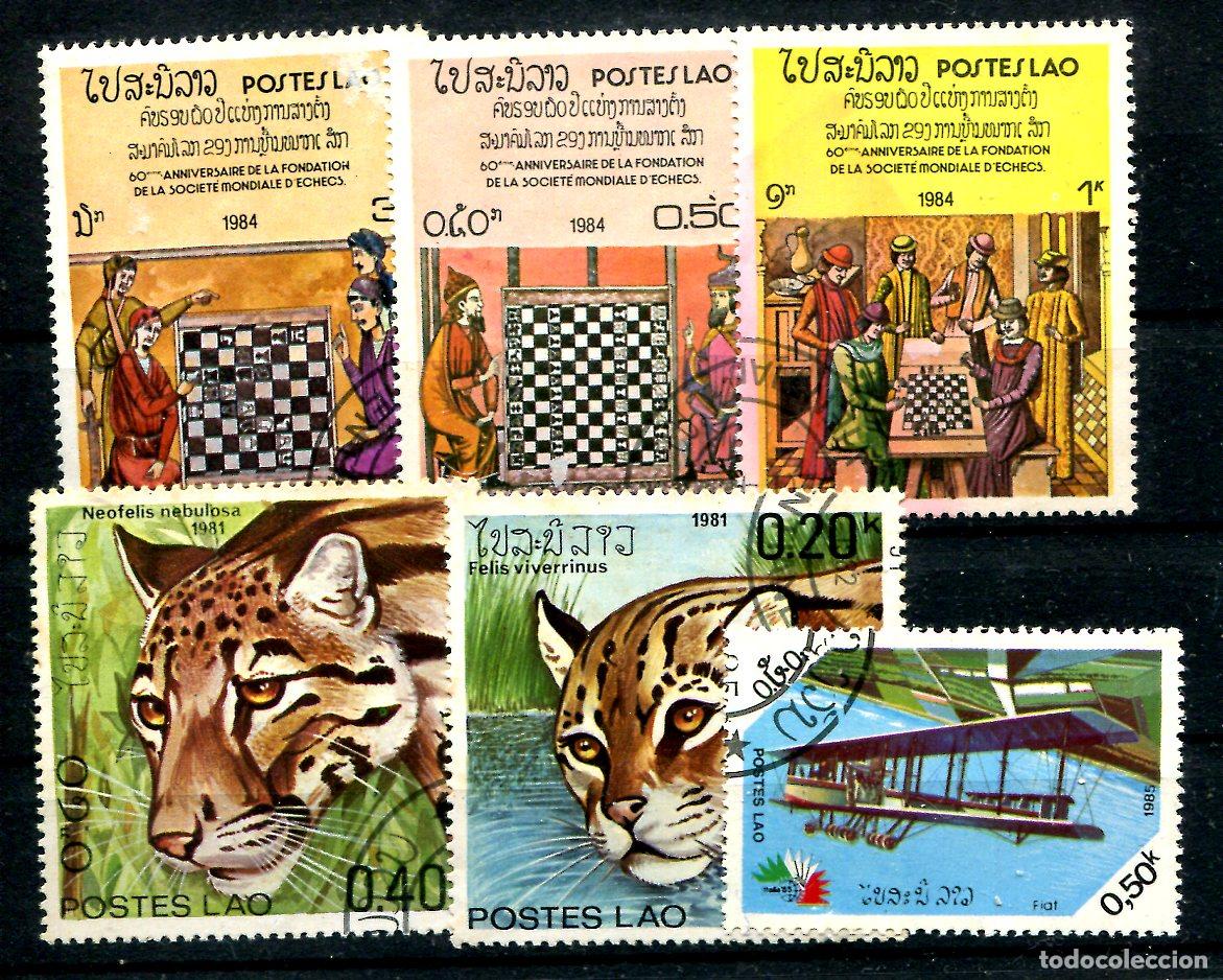 Sellos: 6 sellos diferentes de Laos. - Foto 1