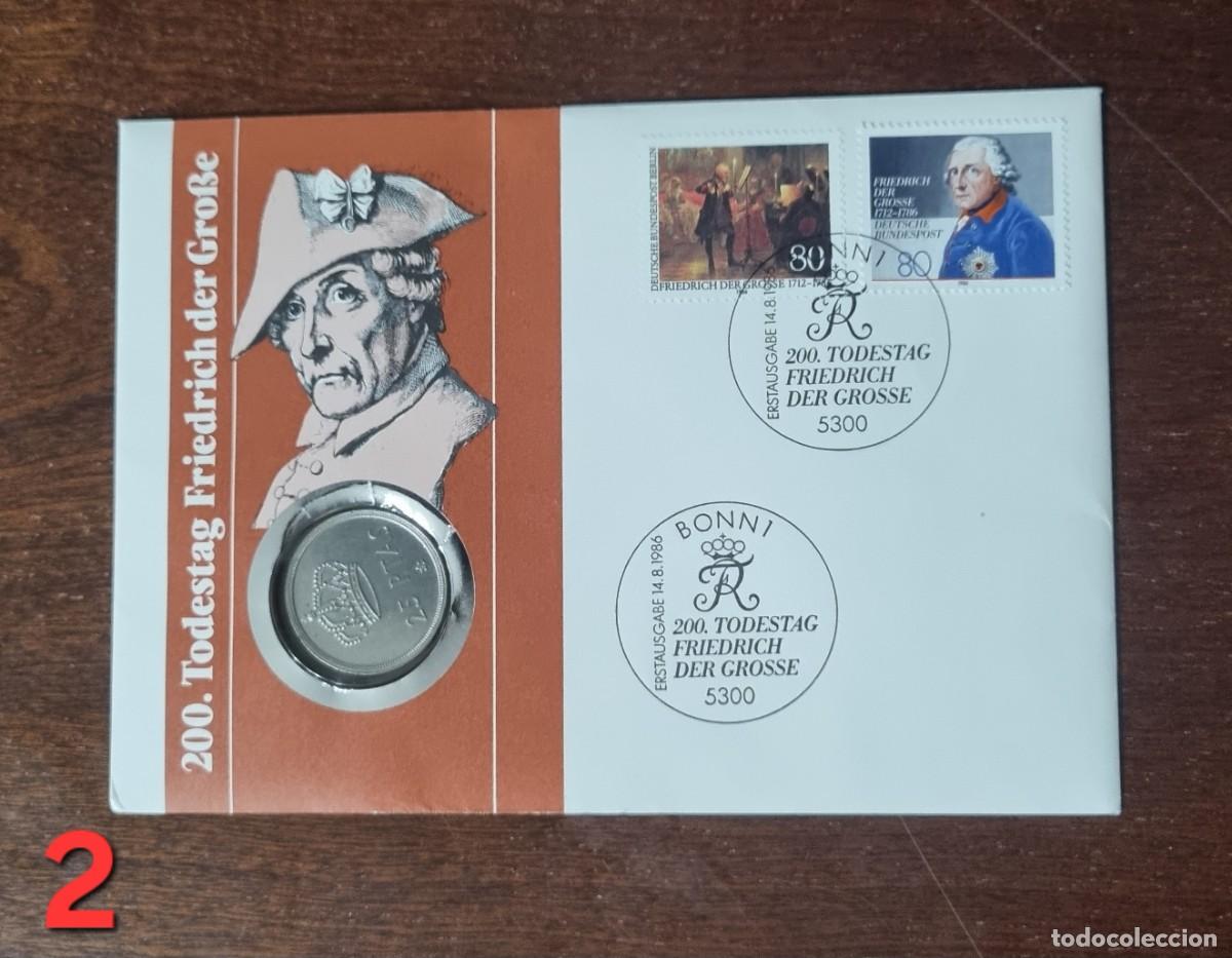 Sellos: Lote sobres con sellos y monedas - Foto 2