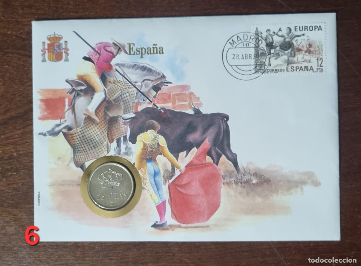 Sellos: Lote sobres con sellos y monedas - Foto 4