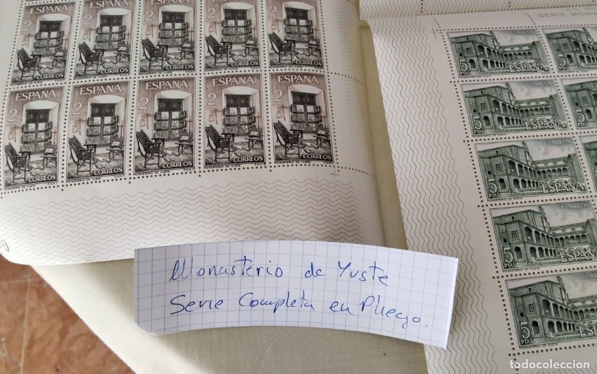 Sellos: MONASTERIO DE YUSTE SERIE COMPLETA EN PLIEGOS - Foto 3