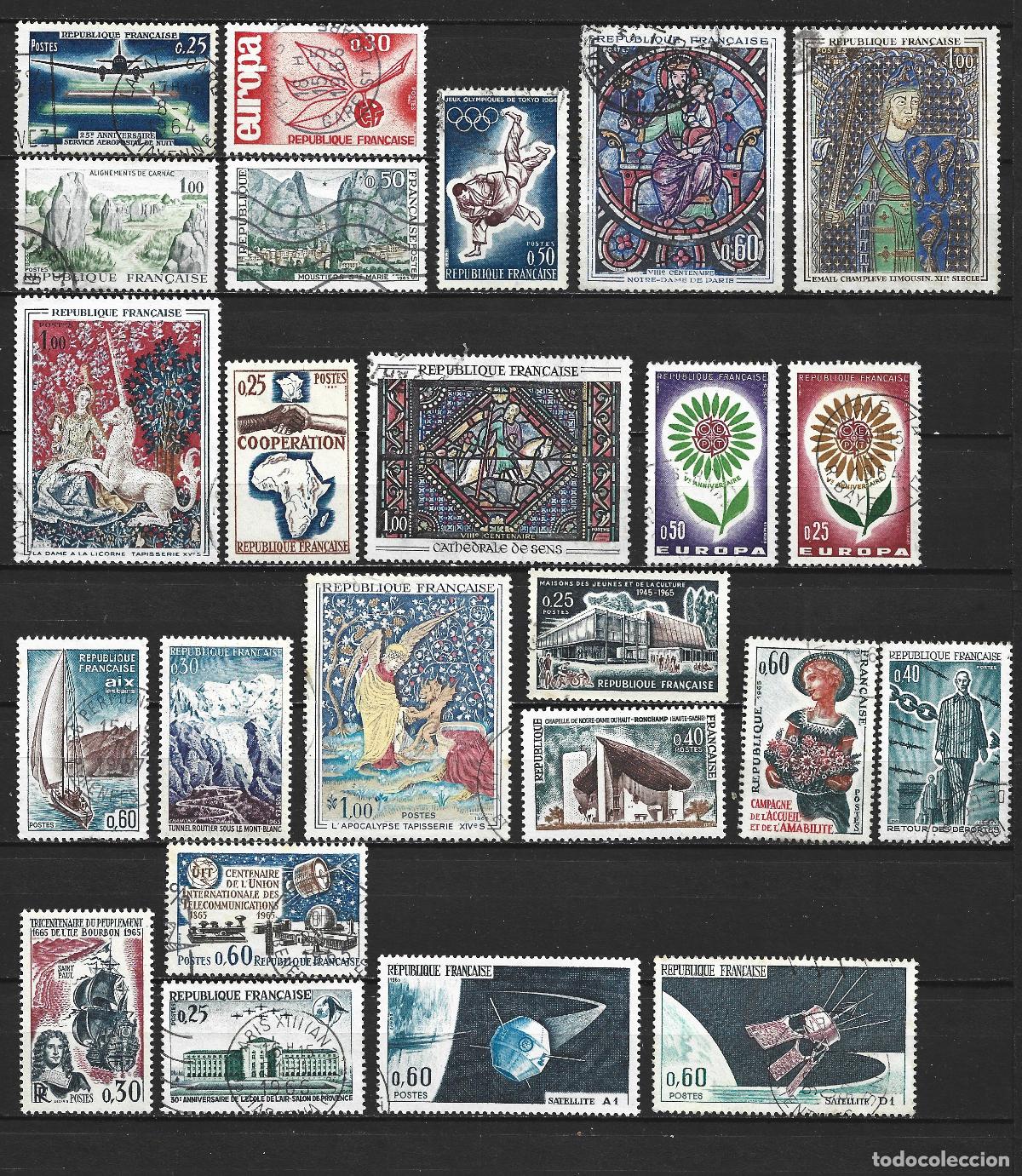 Sellos: FRANCIA CONJUNTO DE SELLOS USADOS 4 ESCANERS