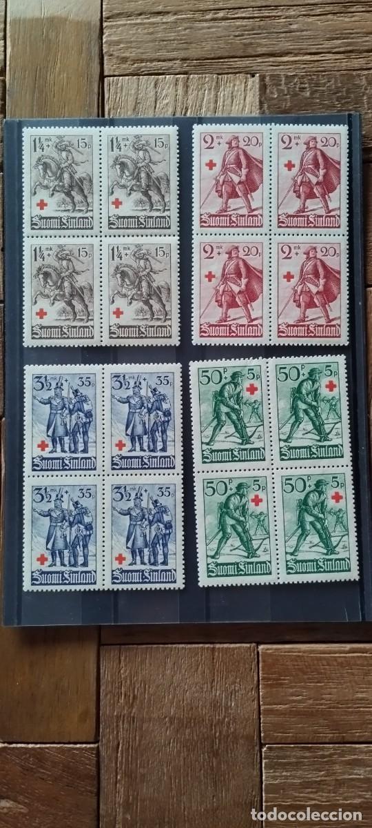 Sellos: Sellos Finlandia en bloques de cuatro
