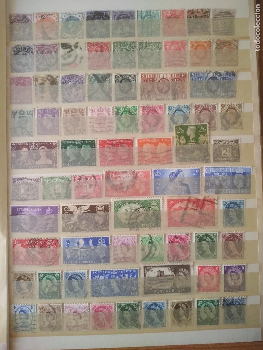 Sellos: GRAN BRETA&Ntilde;A Y GRECIA CLASIFICADOR CON SELLOS USADOS