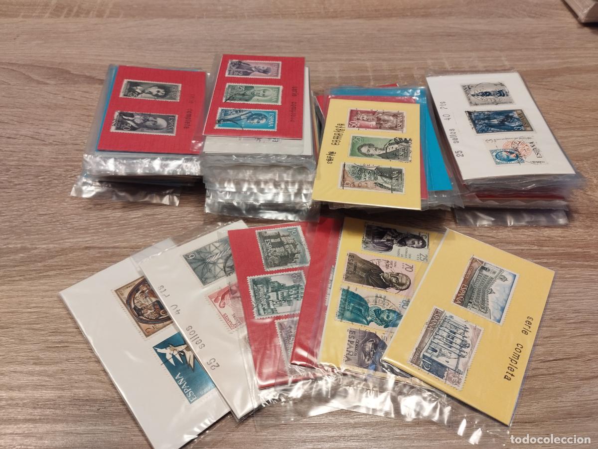 Stamps: CONJUNTO DE 105 PAQUETES DE SELLOS USADOS DE ESPA&Ntilde;A. VER DESCRIPCION Y FOTOS.