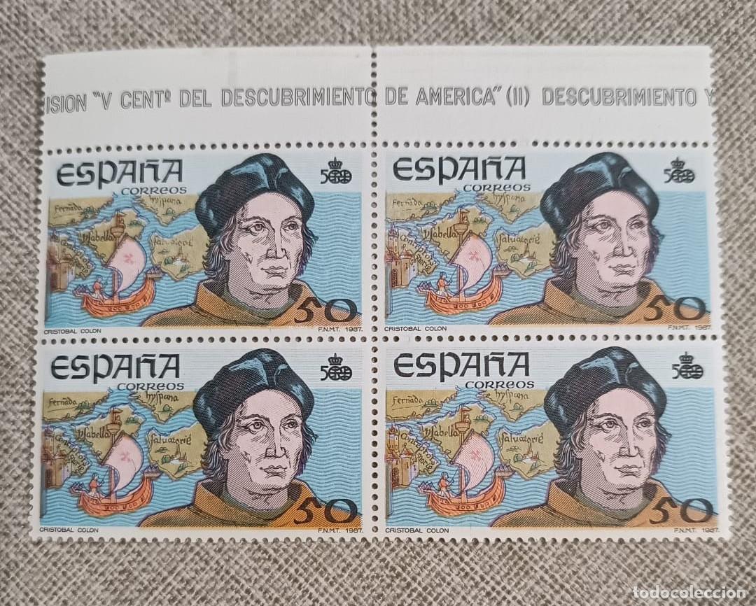 Sellos: Bloque 4 Sellos V Centenerario Descubrimiento de Am&eacute;rica (Crist&oacute;bal Col&oacute;n)
