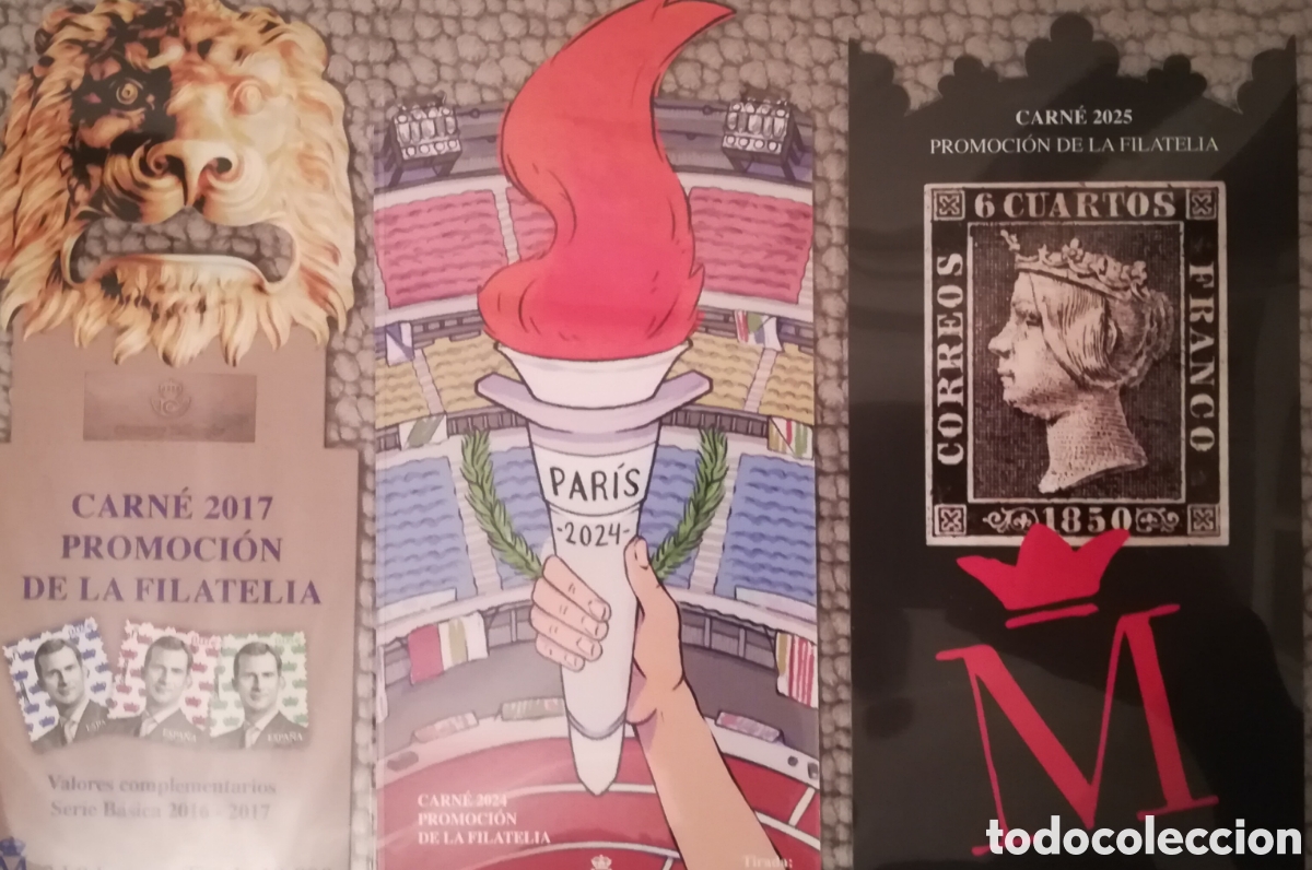 Sellos: 3 carnets promoci&oacute;n de la filatelia