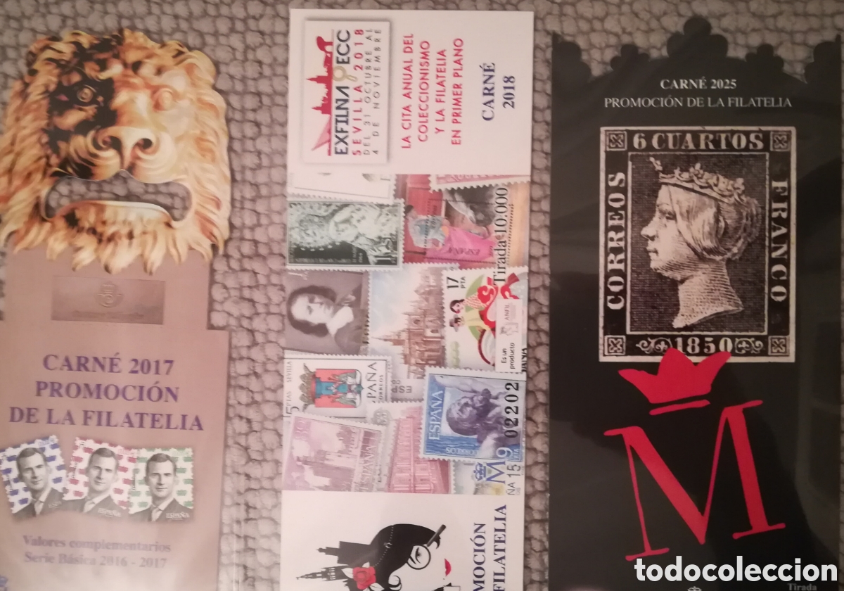 Sellos: 3 carnets promoci&oacute;n de la filatelia