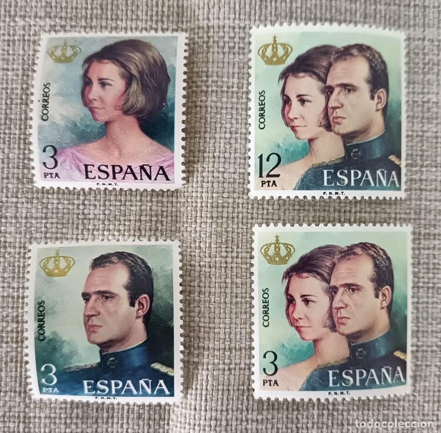 Sellos: Lote 4 Sellos . Serie Reyes de Espa&ntilde;a 1975