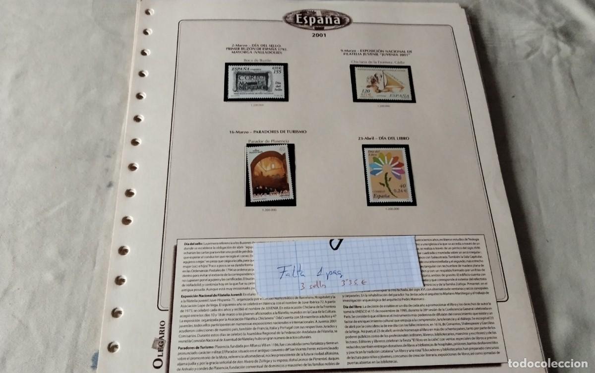 Sellos: COLECCION DE SELLOS A&Ntilde;O 2001 MONTADA EN HOJAS OLEGARIO ,FILOSTUCHES NEGROS ,VER DESCRIPCION