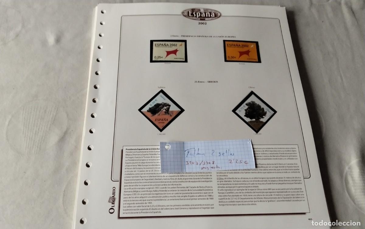 Sellos: COLECCION DE SELLOS A&Ntilde;O 2002 MONTADA EN HOJAS OLEGARIO ,FILOSTUCHES NEGROS ,VER DESCRIPCION