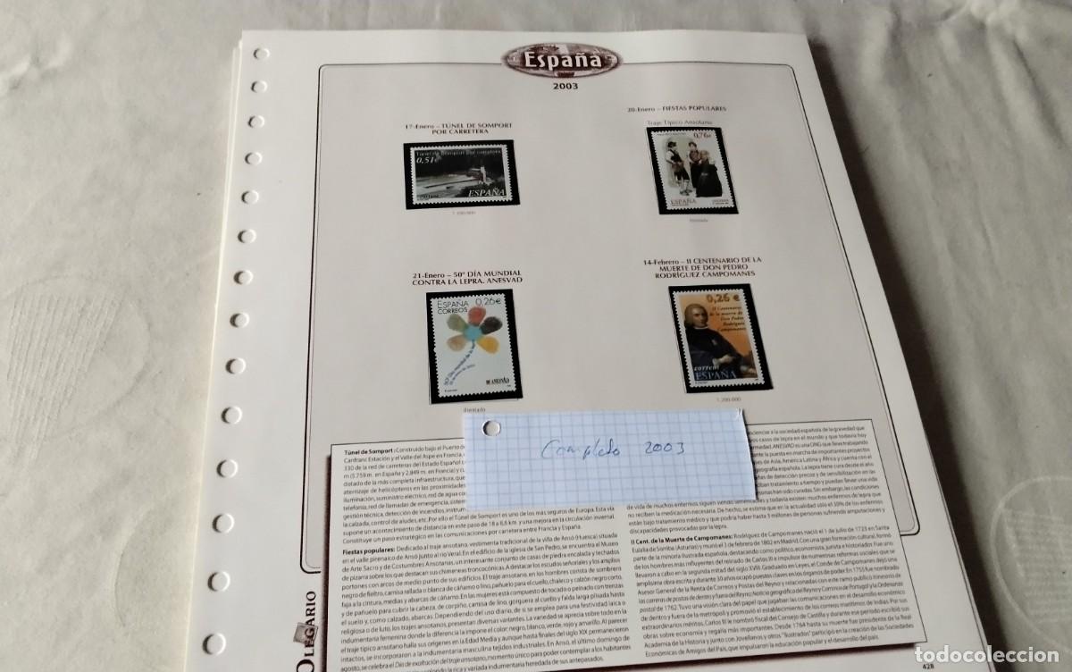 Sellos: COLECCION DE SELLOS A&Ntilde;O 2003 COMPLETA MONTADA EN HOJAS OLEGARIO ,FILOSTUCHES NEGROS