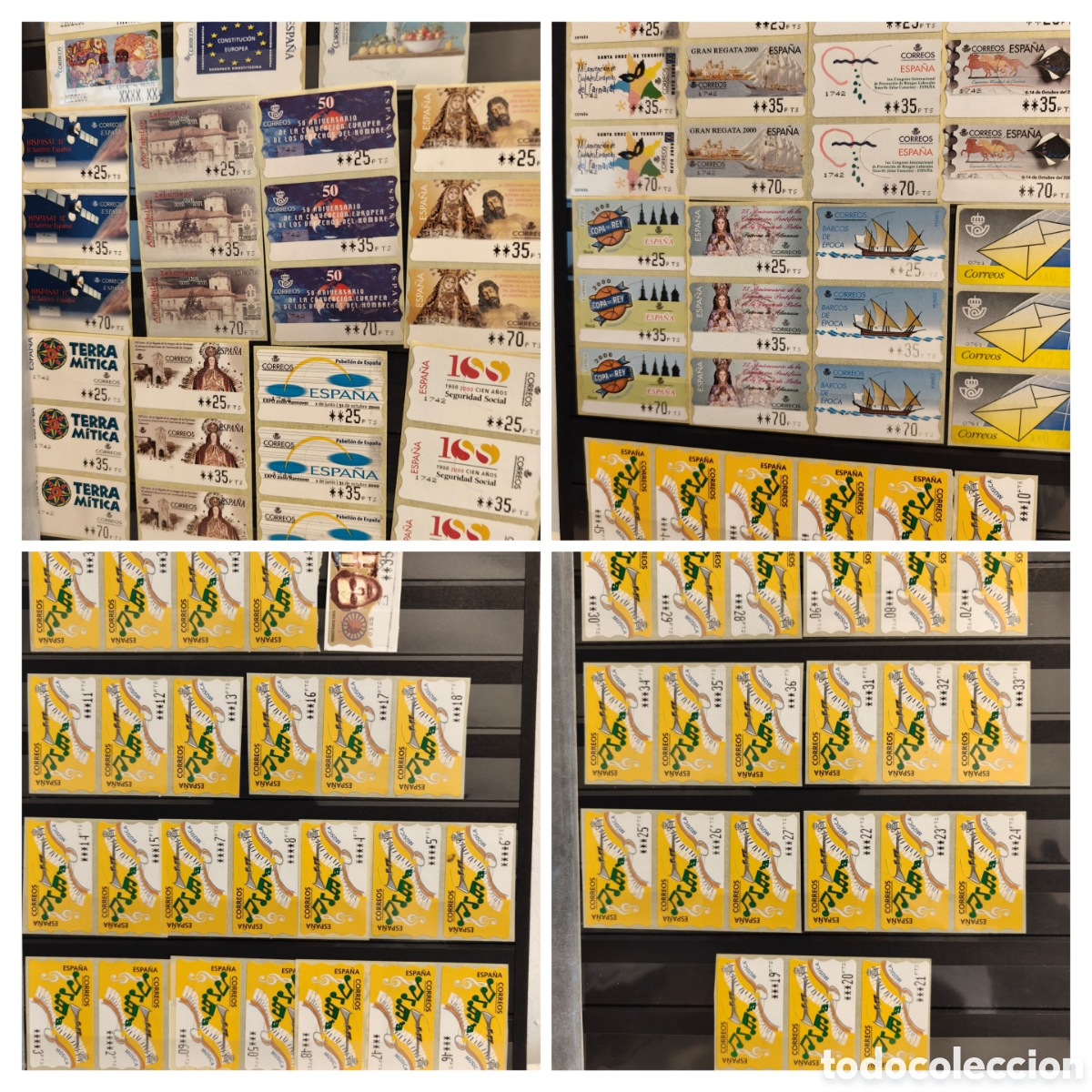 Sellos: Espa&ntilde;a lote sellos Etiquetas Postales Resto Colecci&oacute;n sellos nuevos *** Muy escaso
