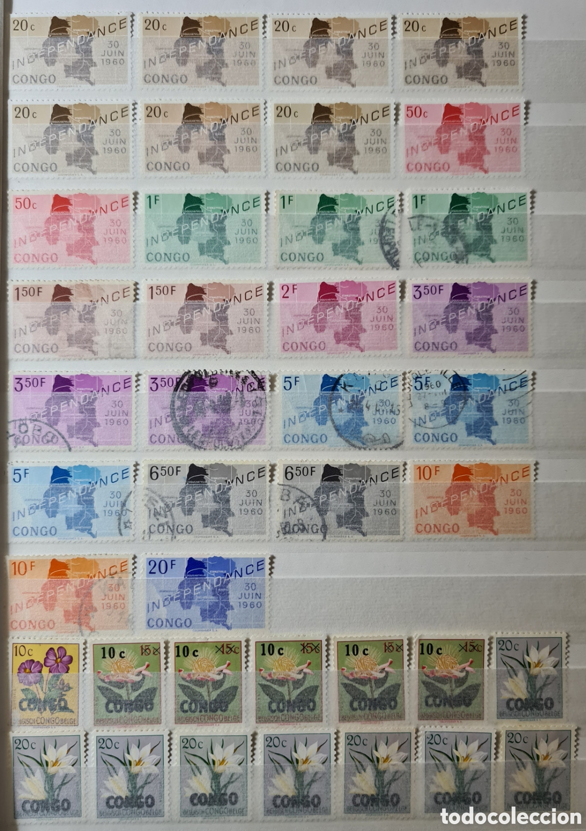 Sellos: Colecci&oacute;n de sellos de la Rep&uacute;blica Democr&aacute;tica del Congo en album de 16 p&aacute;ginas buena parte nuevo