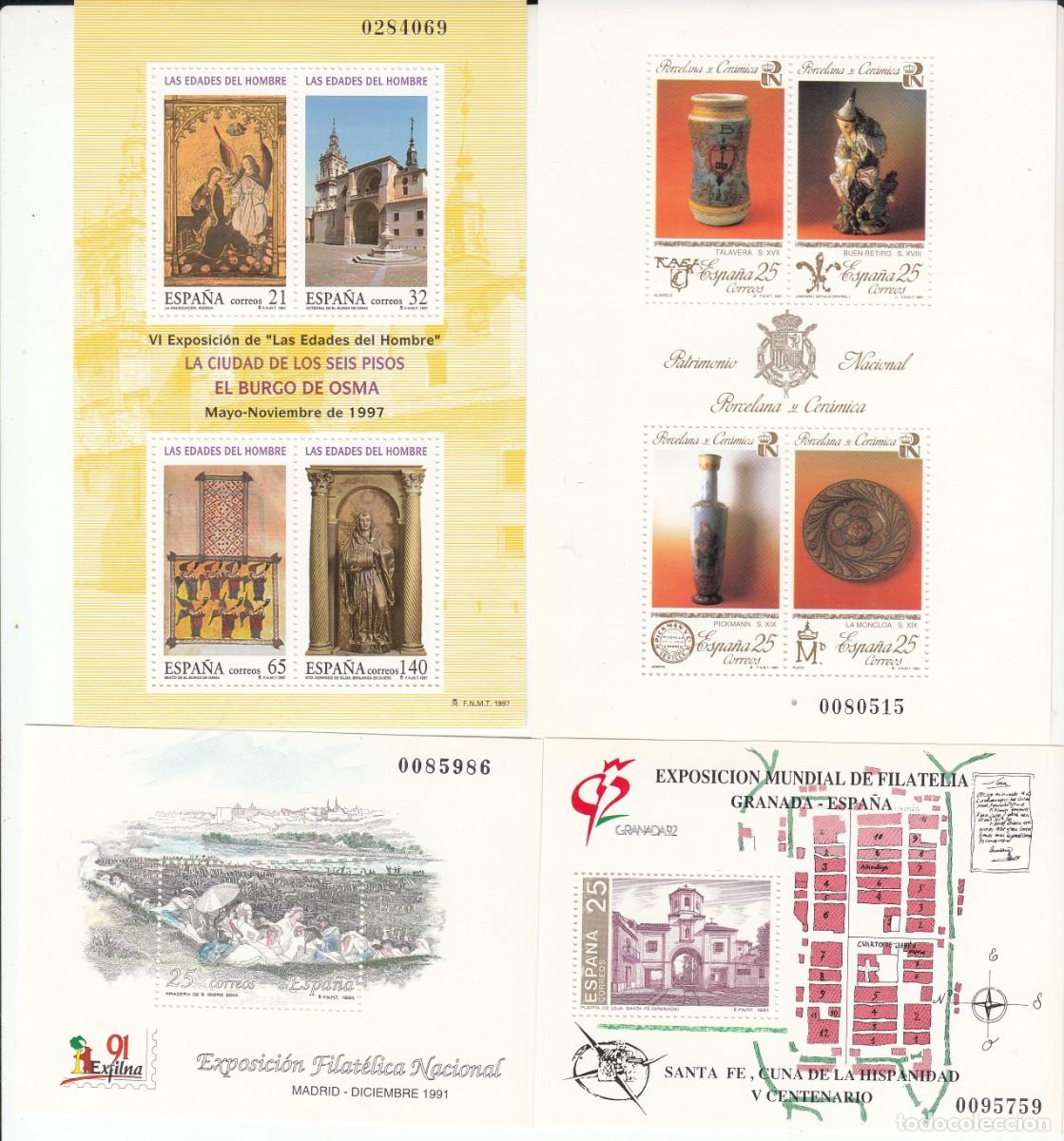 Sellos: LOTE DE 4 HOJITAS Y HB ESPA&Ntilde;A