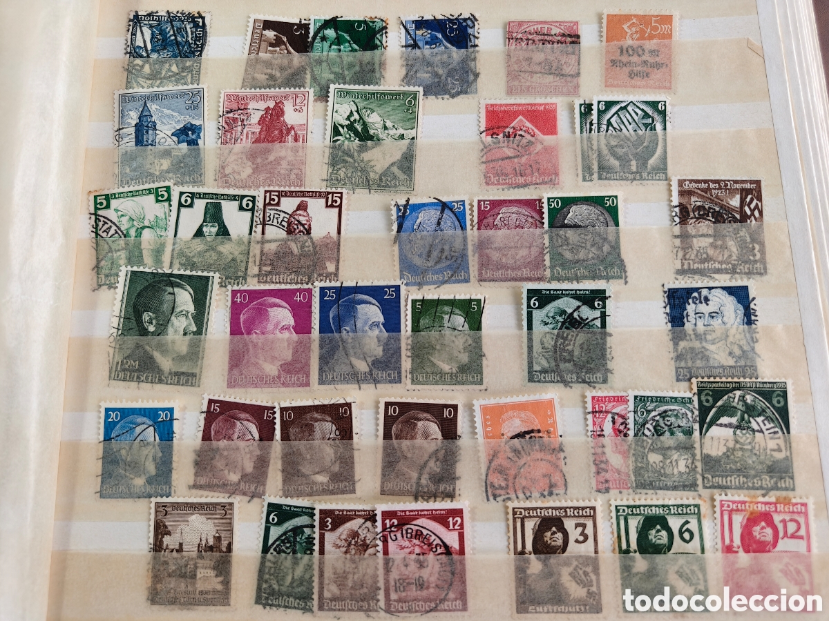 Briefmarken: Alemania Imperio WW2 lote sellos resto colecci&oacute;n series muy interesantes sellos usados