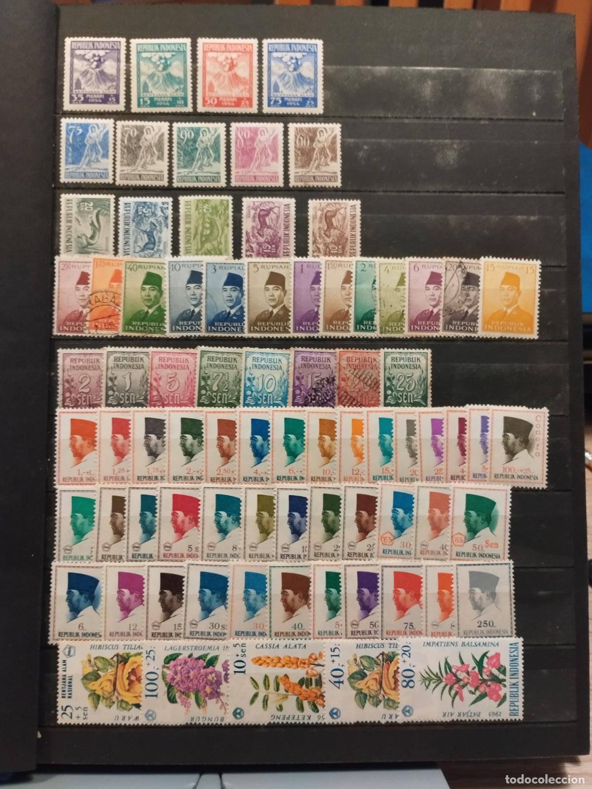 Briefmarken: DAR 80. CLASIFICADOR CON CIENTOS DE SELLOS. A DESTACAR INDONESIA. VER FOTOS Y LEER DESCRIPCION