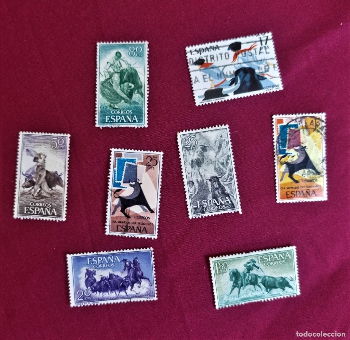 Briefmarken: 8 SELLOS USADOS ESPA&Ntilde;A - TEMA TAURINO