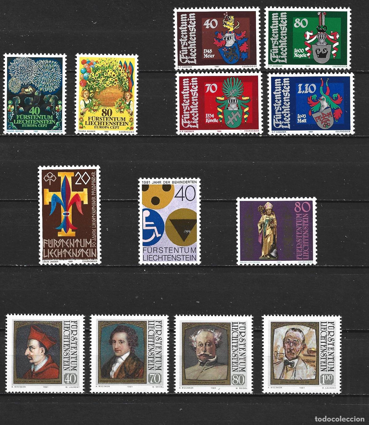 Sellos: LIECHTENSTEIN 1981 CONJUNTO DE 6 SERIES COMPLETAS NUEVAS SIN FIJASELLOS