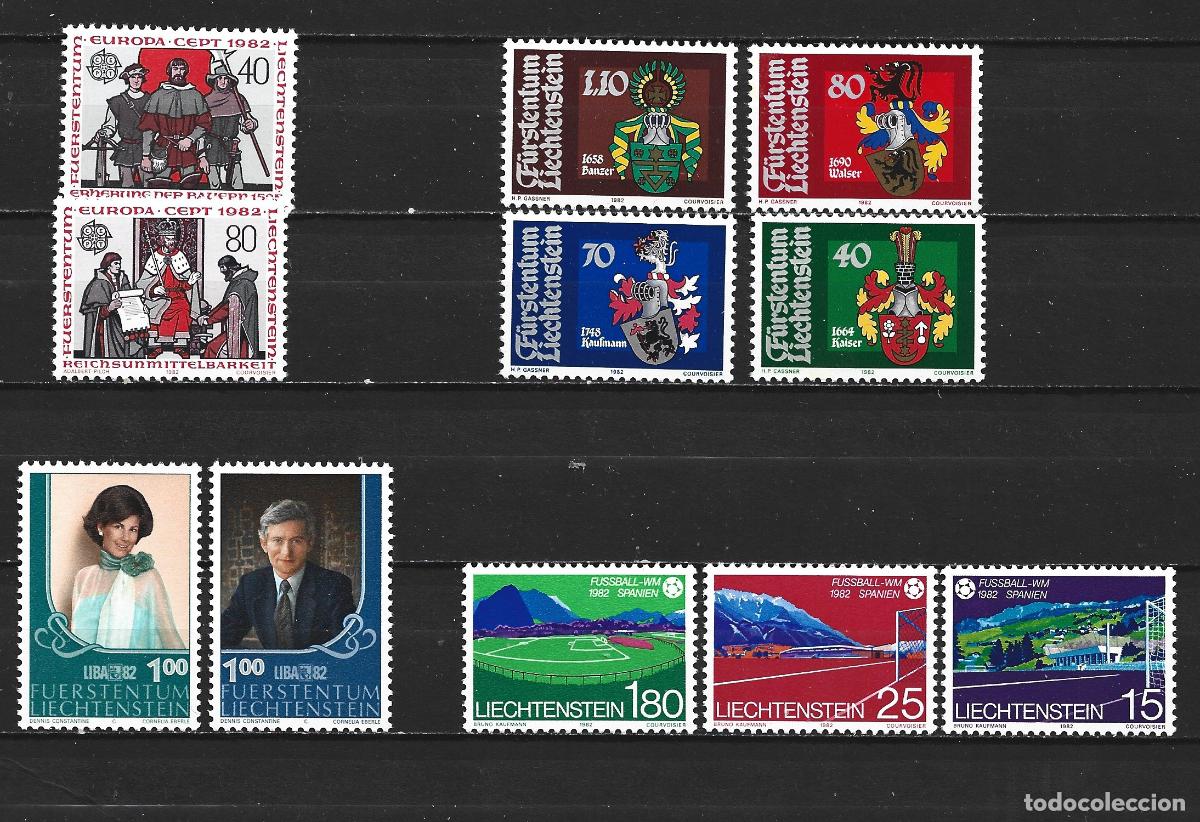 Sellos: LIECHTENSTEIN 1982 CONJUNTO DE 4 SERIES COMPLETAS NUEVAS SIN FIJASELLOS