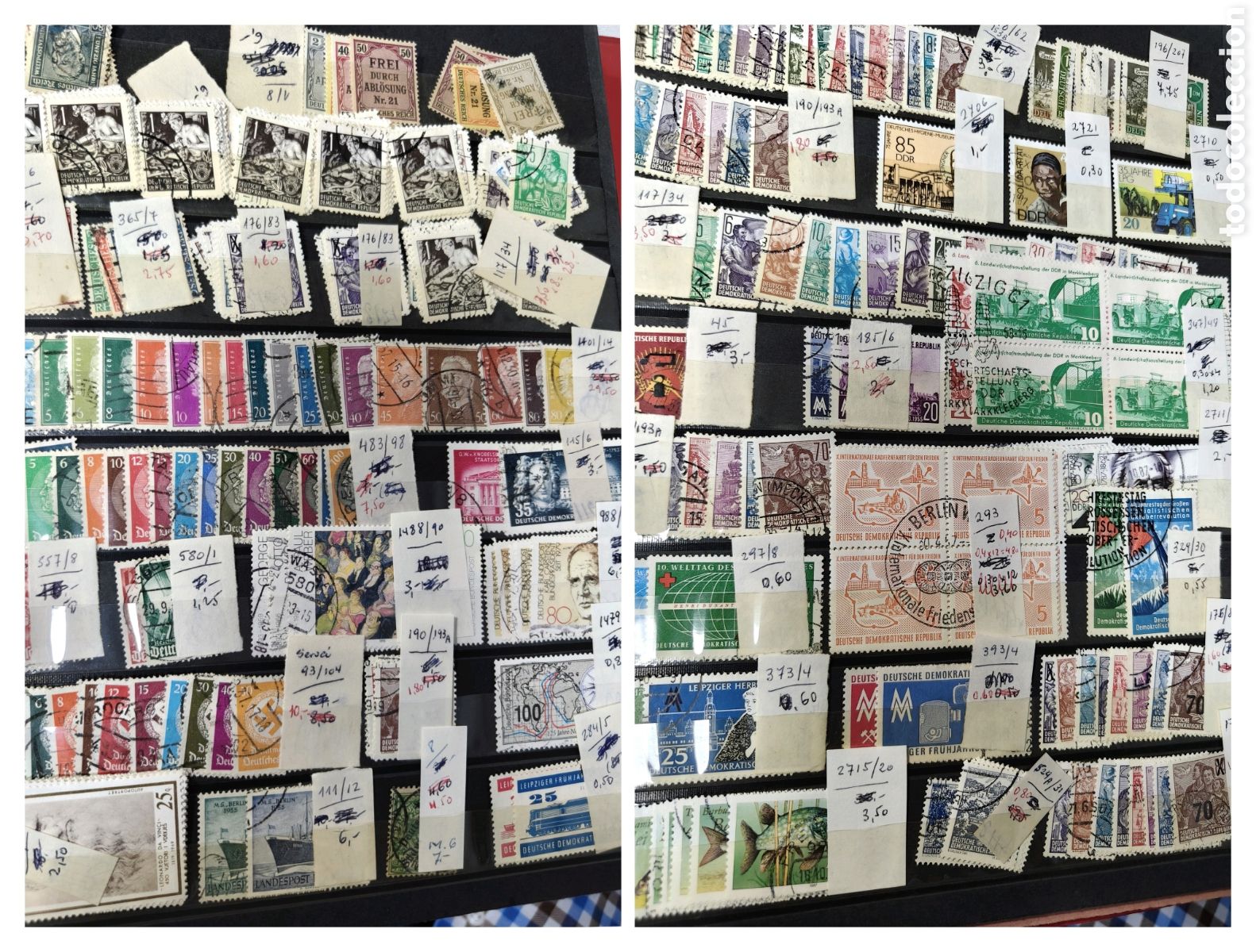 Briefmarken: Alemania DDR, Imperio WW2, Occidental gran lote sellos series completas sellos usados