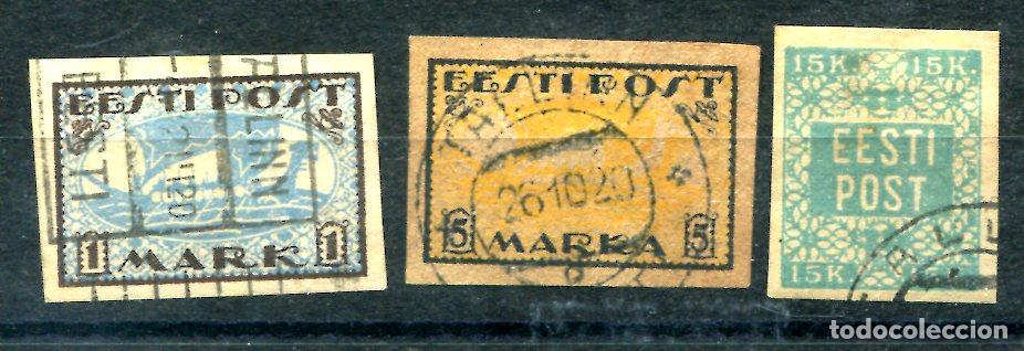 Sellos: 3 sellos diferentes de Estonia, muy antiguos.