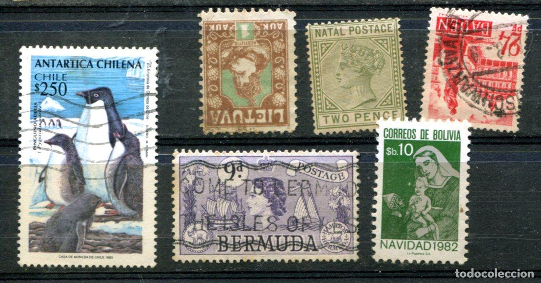 Sellos: 6 sellos diferentes de varios paises. Ver descripci&oacute;n