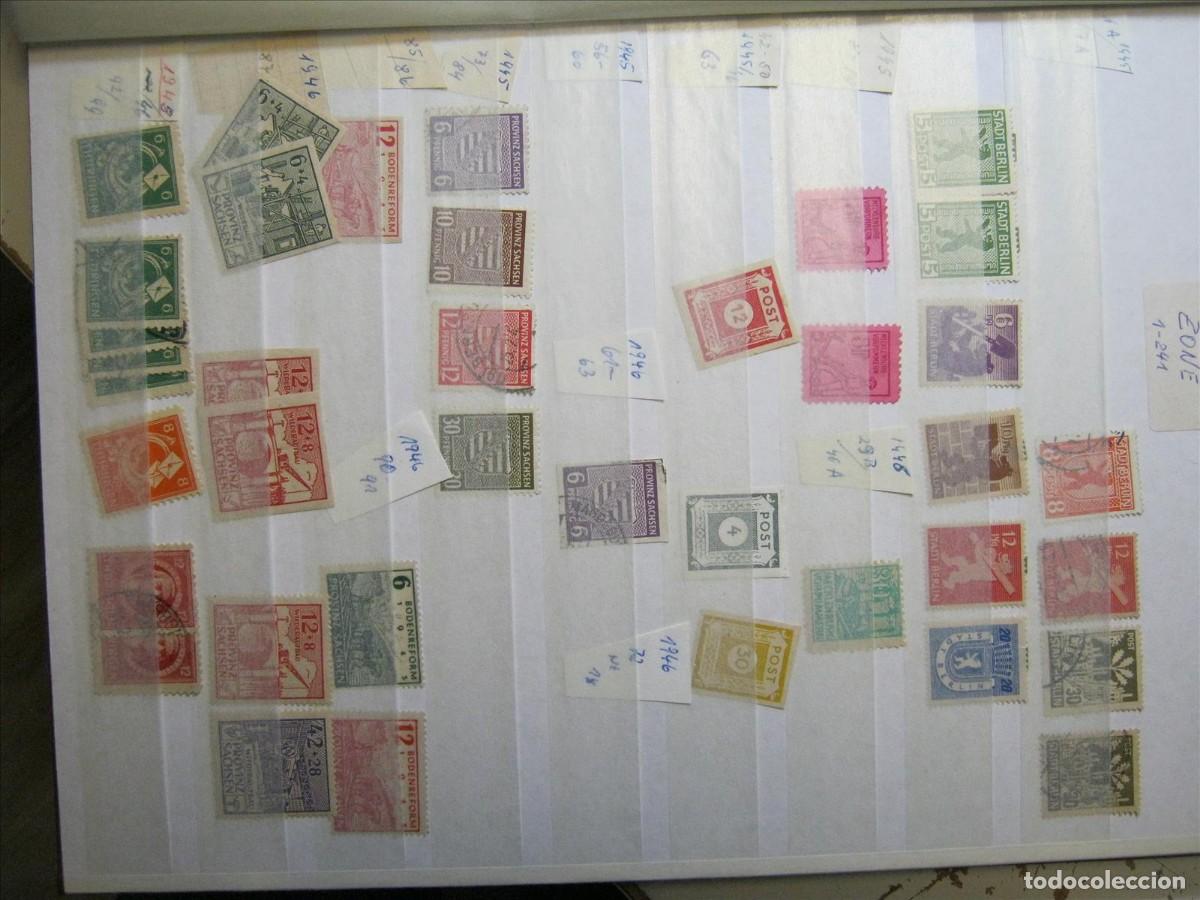 Briefmarken: CLASIFICADOR 16 P&Aacute;GINAS CON SELLOS DE LA DDR ALEMANIA ORIENTAL Y LA ZONA SOVI&Eacute;TICA!