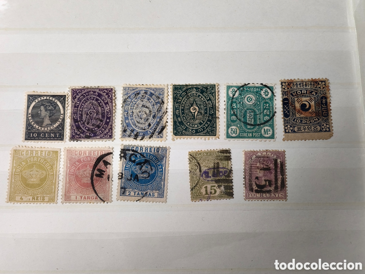 Timbres: Lote sellos clasicos Colonias Portugal,Inglaterra,Corea etc sellos usados. Muy escasos