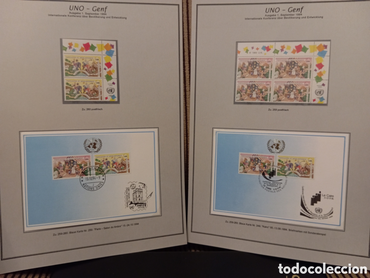 Sellos: Lote Filatelia ONU 1994 - Sellos Nuevos y Tarjetas Especiales