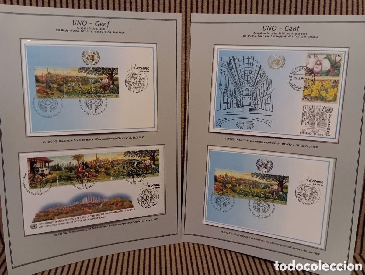Timbres: Lote Filatelia ONU 1996 City Summit Istanbul: Tarjetas M&aacute;ximas y Sobre FDC