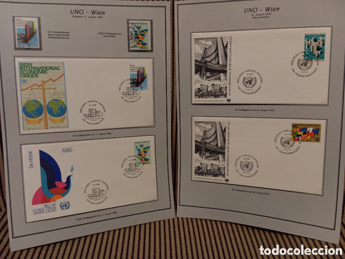 Timbres: Colecci&oacute;n Filatelia ONU Viena 1979-1980: Sobres Primer D&iacute;a (FDC) y Sellos