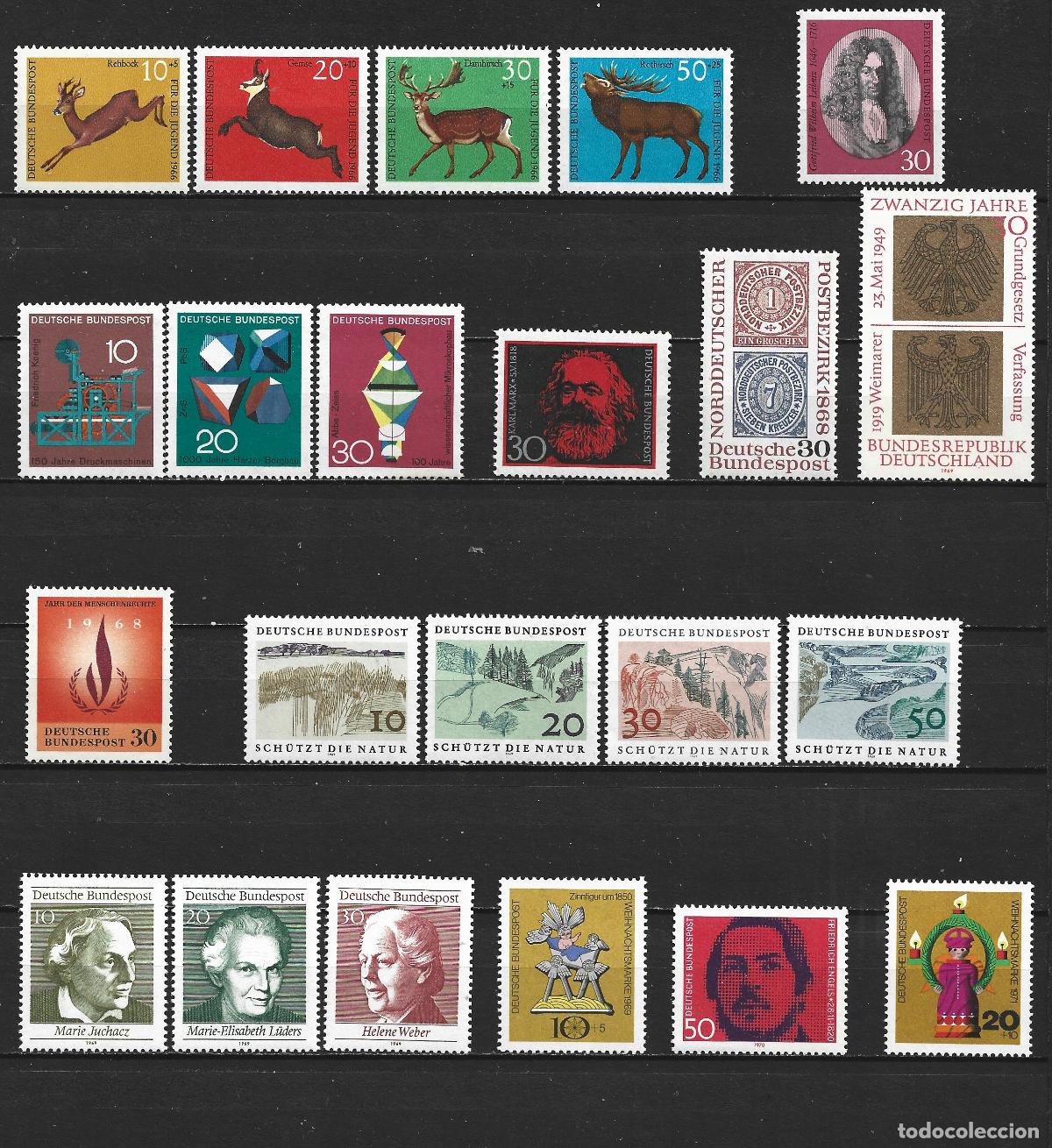 Sellos: ALEMANIA FEDERAL 1966-1970 CONJUNTO DE SERIES COMPLETAS NUEVAS SIN FIJASELLOS
