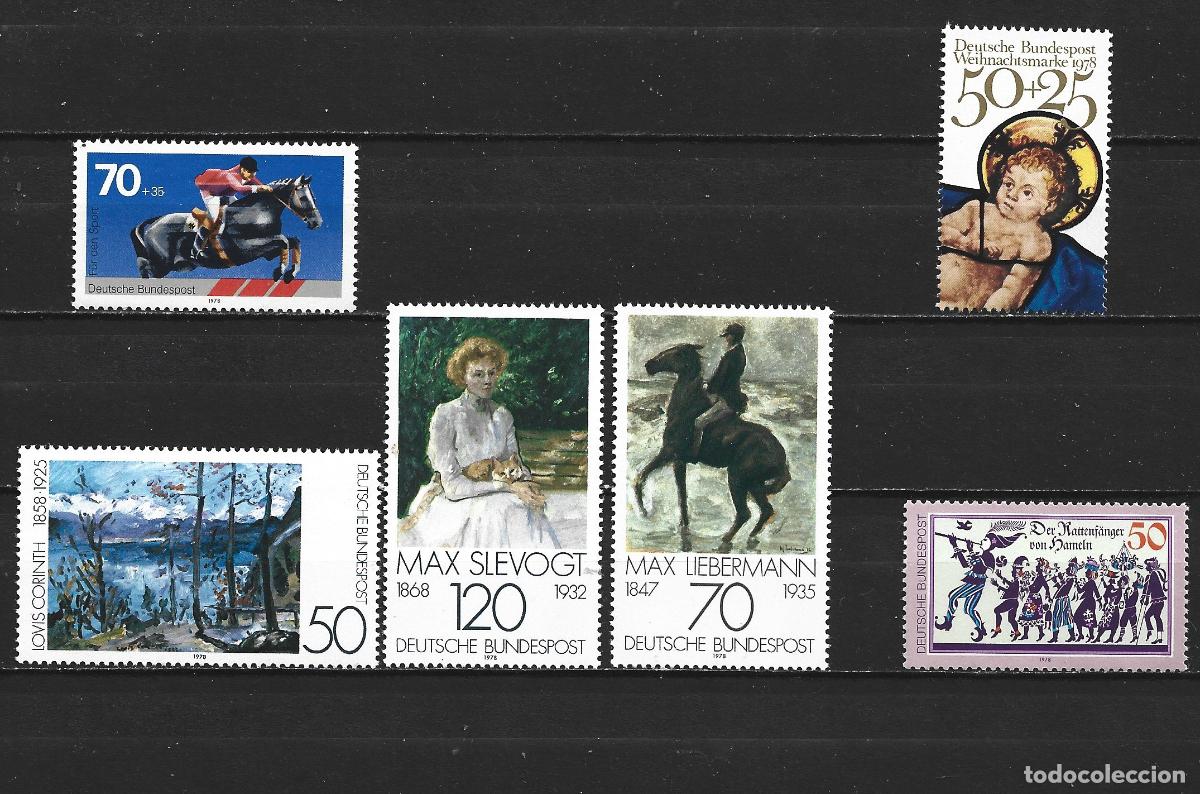 Sellos: ALEMANIA FEDERAL 1978 CONJUNTO DE SERIES COMPLETAS SIN FIJASELLOS VALOR CAT. 13 EUROS