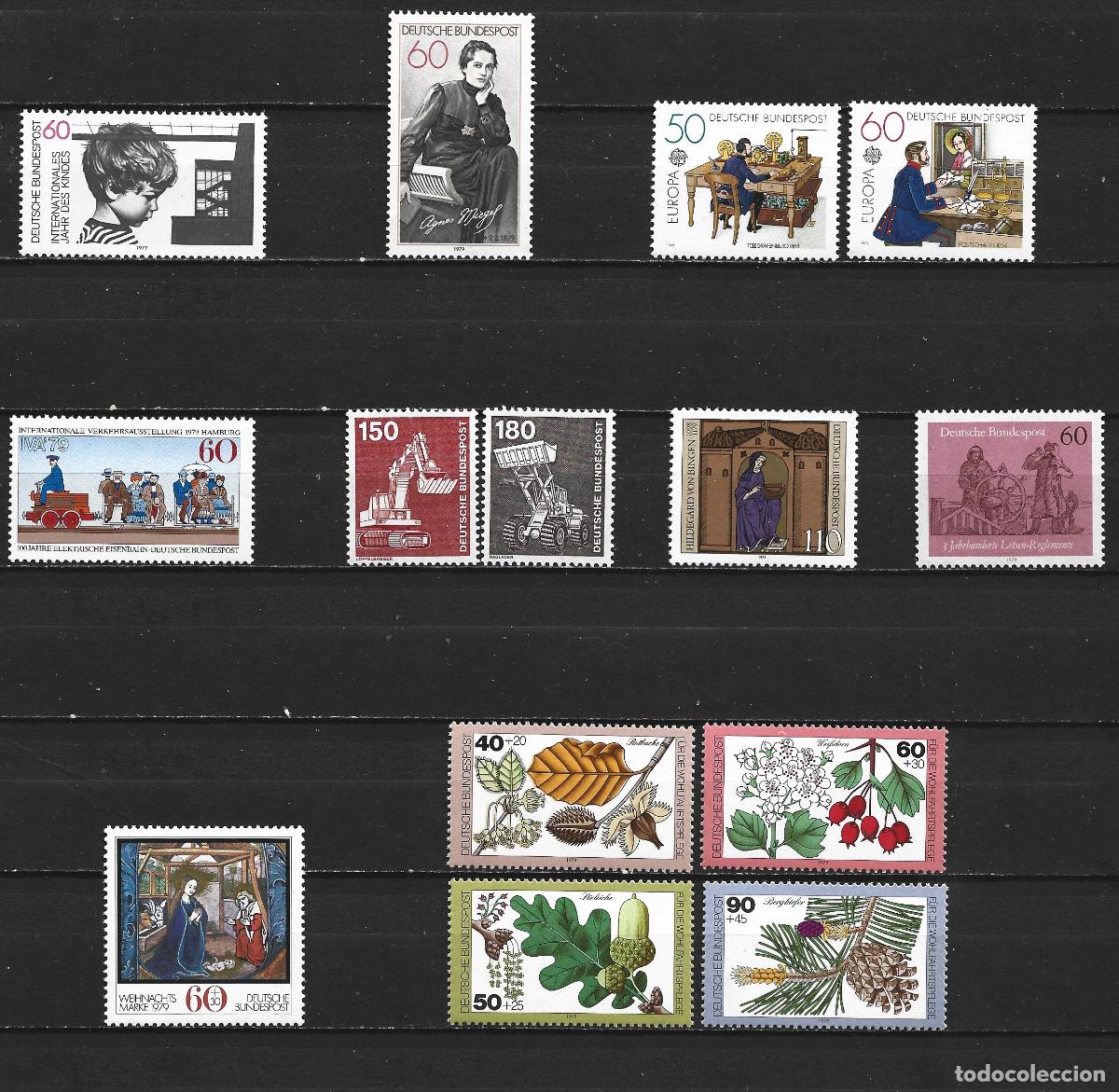 Sellos: ALEMANIA FEDERAL 1979 CONJUNTO DE SERIES COMPLETAS SIN FIJASELLOS VALOR CAT. 22 EUROS