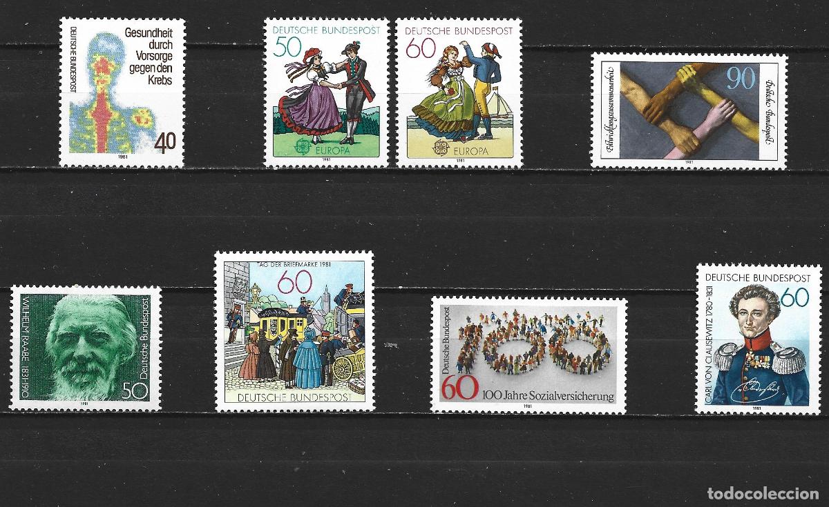 Sellos: ALEMANIA FEDERAL 1981 CONJUNTO DE SERIES COMPLETAS SIN FIJASELLOS VALOR CAT. 11,30 EUROS
