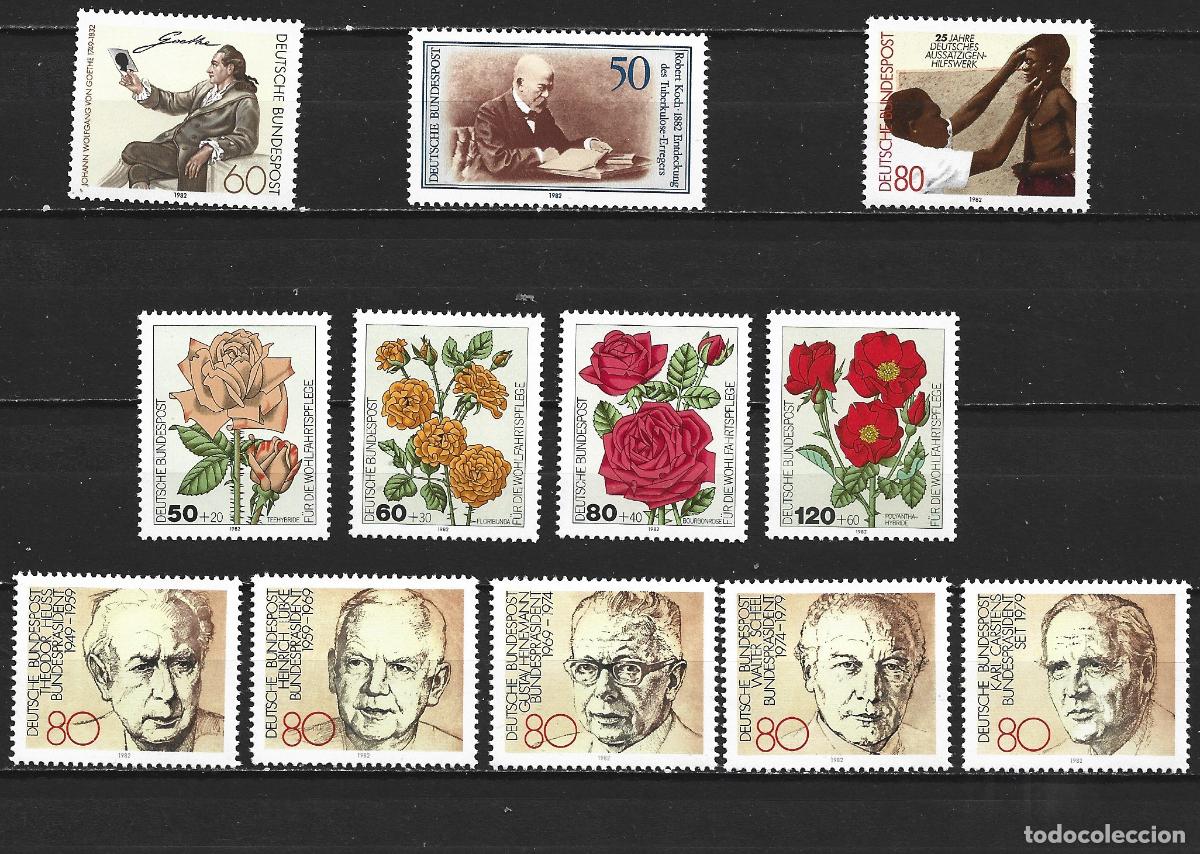 Sellos: ALEMANIA FEDERAL 1982 CONJUNTO DE SERIES COMPLETAS SIN FIJASELLOS VALOR CAT. 21,50 EUROS