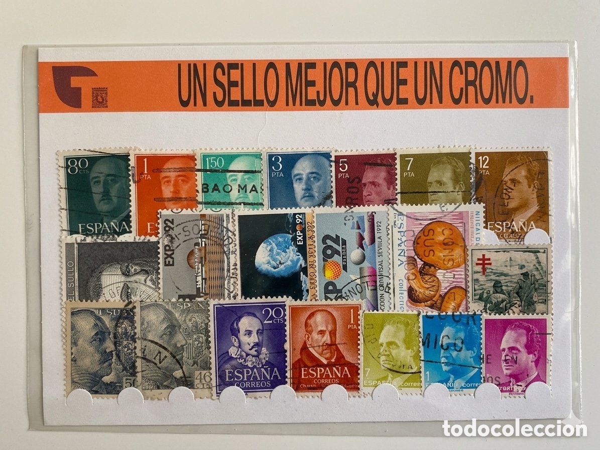 Briefmarken: Lote &ldquo;Un sello mejor que un cromo&rdquo; con 20 Sellos