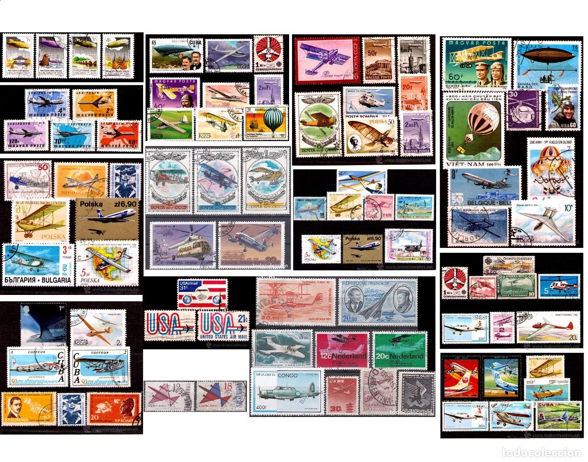 Sellos: LOTE DE 91 SELLOS TEAMATICA AVIONES / AVIACION / AEREO / AERONAUTICA