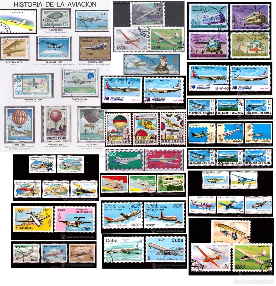 Sellos: LOTE DE 62 SELLOS TEAMATICA AVIONES / AVIACION / AEREO / AERONAUTICA