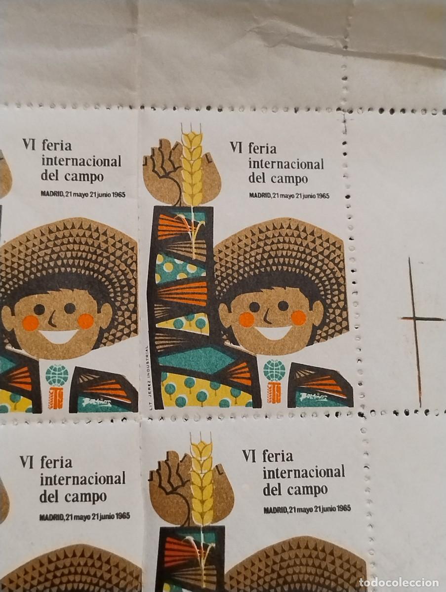 Sellos: 48 Vi&ntilde;etas filat&eacute;lica VI Feria Internacional del campo Madrid 1965. Estampilla Sin valor facial