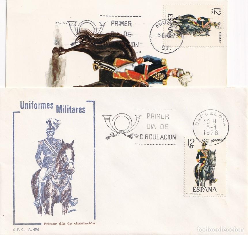 Sellos: Sobre + Tarjeta Barcelona 1978 - Uniformes militares - Capit&aacute;n General - Primer d&iacute;a de circulaci&oacute;n