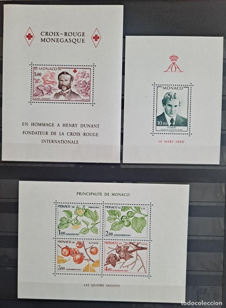 Sellos: M&oacute;naco - 10 hojas bloque diferentes MNH ocasi&oacute;n