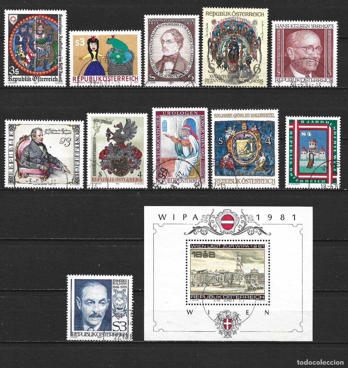 Sellos: AUSTRIA CONJUNTO DE SELLOS USADOS DEL A&Ntilde;O 1981-1982