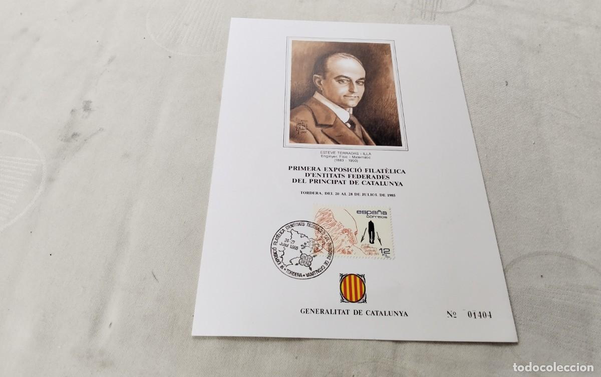 Sellos: TORDERA , HOJITA FILATELICA EMITIDA POR LA GENERALITAT , NUMERADA A&Ntilde;O 1985