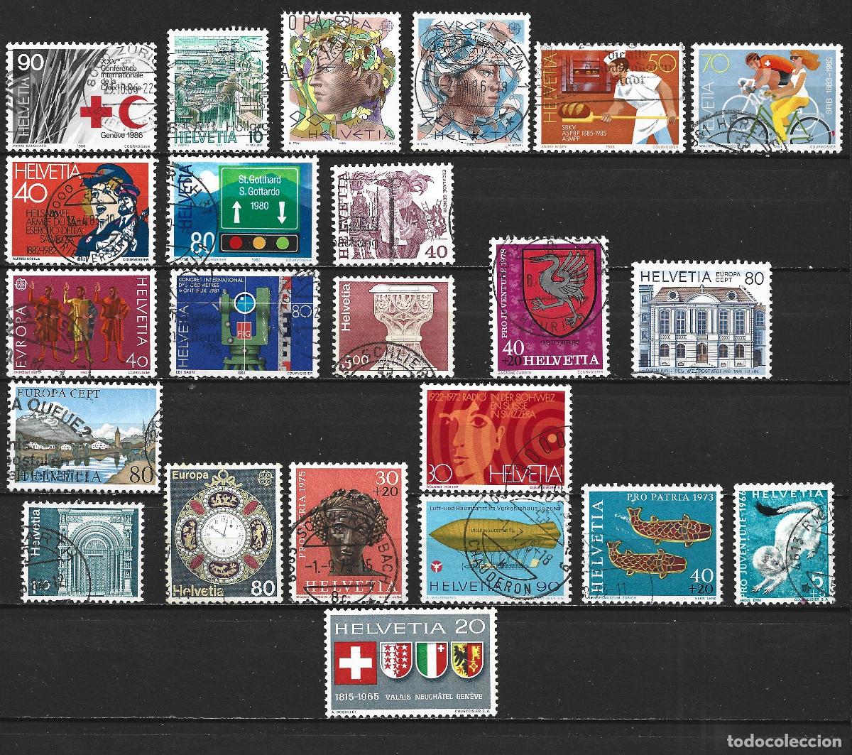 Sellos: SUIZA 1965-1986 CONJUNTO DE SELLOS USADOS