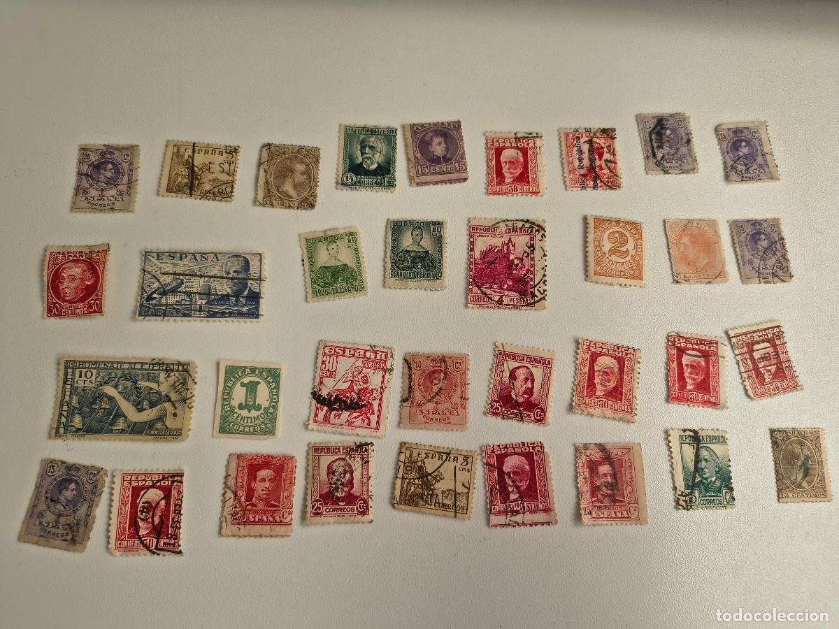 Stamps: Lote C, 34 sellos de Espa&ntilde;a Primer Centenario, Usados