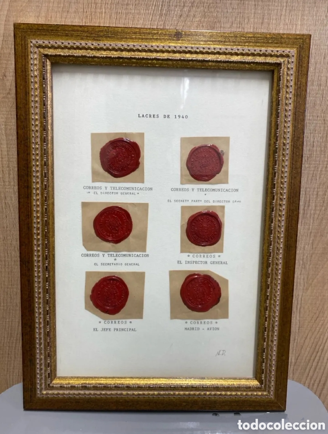 Sellos: CUERPO CORREOS Y TELECOMUNICACI&Oacute;N juego completo 6 Lacres oficiales 1940 Historia Postal Espa&ntilde;ola