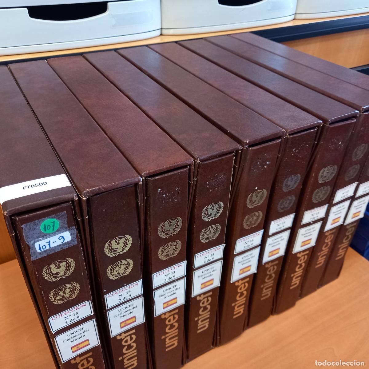 Sellos: FT0500. FILATELIA. Magn&iacute;fica colecci&oacute;n UNICEF-Naciones del Mundo. 9 Albumes