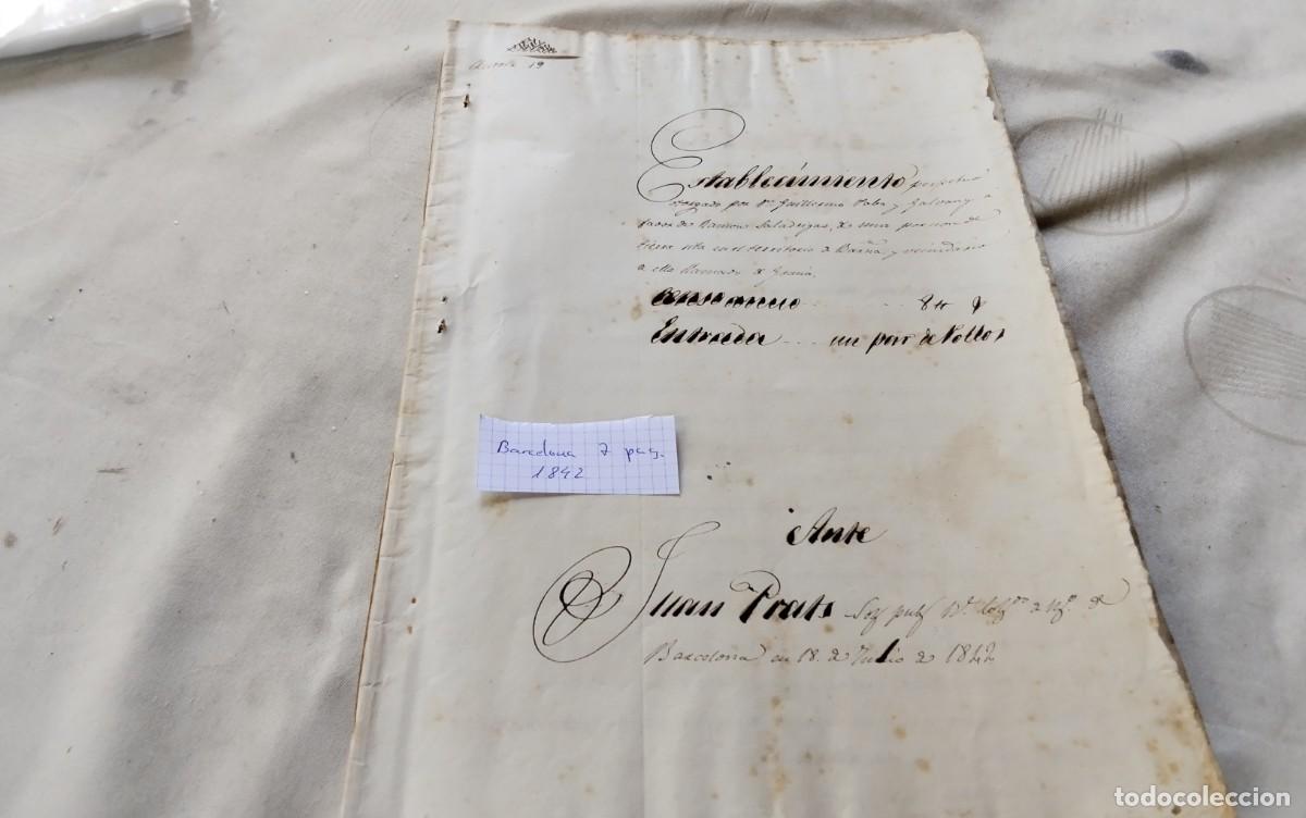 Sellos: BARCELONA , MANUSCRITO A&Ntilde;O 1842 CON TIMBROLOGIA A&Ntilde;O 1842 , 7 PAG